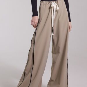 Stutterheim Karla waterproof trouser potato Tan Wide-Leg Pants